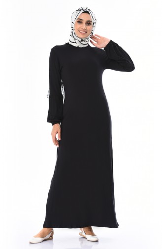 Black Hijab Dress 8832-01