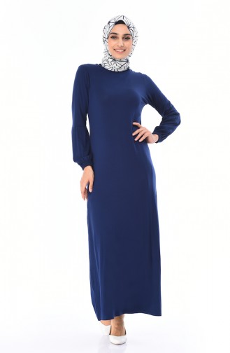 Navy Blue Hijab Dress 8832-04