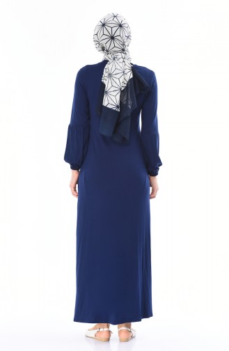 Navy Blue Hijab Dress 8832-04
