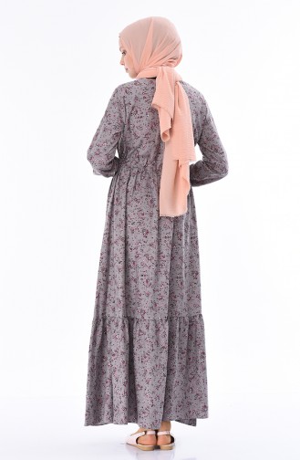 Beige Hijab Dress 0010C-02