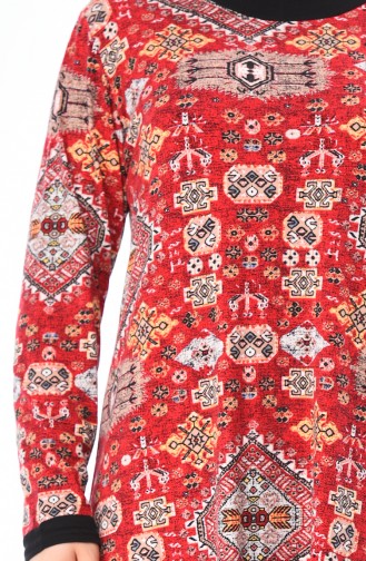 Red Hijab Dress 4550A-01