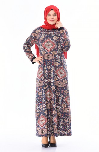 Indigo Hijab Dress 4550A-02