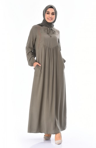 Robe Hijab Vert khaki clair 99200-04