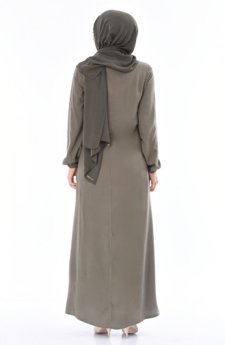 Light Khaki Green Hijab Dress 99200-04