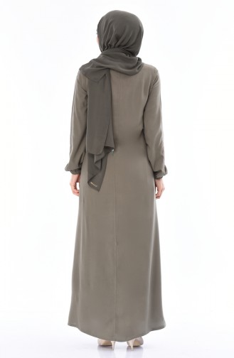 Hellkhaki grün Hijab Kleider 99200-04