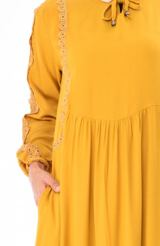 Mustard İslamitische Jurk 99203-02