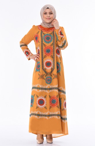 Mustard Hijab Dress 6Y3608425-02