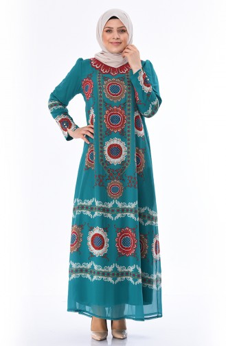 Petrol Hijab Dress 6Y3608425-03