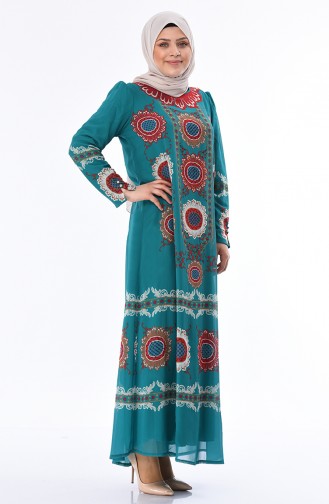 Oil Blue İslamitische Jurk 6Y3608425-03