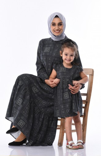 Navy Blue Hijab Dress 1000-01