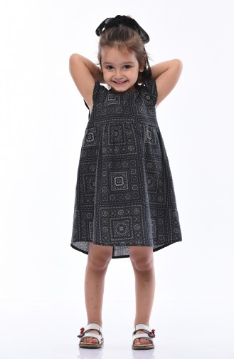 Büzgülü Çocuk Elbise 1001-01 Lacivert