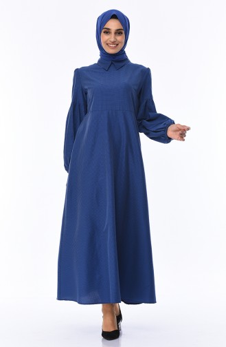 Dunkelblau Hijab Kleider 1007-01
