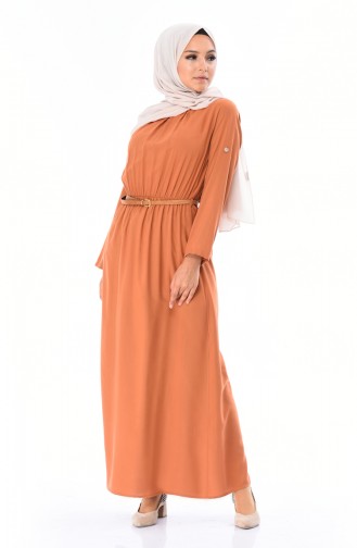 Tan Hijab Dress 0690-01