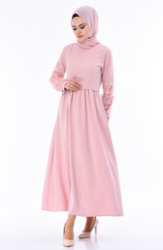 Blumenapplikation Kleid 5004-03 Puder 5004-03