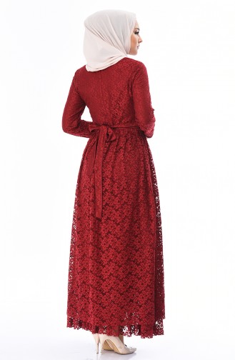 فستان أحمر كلاريت 5006-05