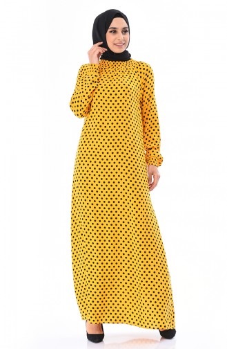فستان أصفر خردل 0079-06