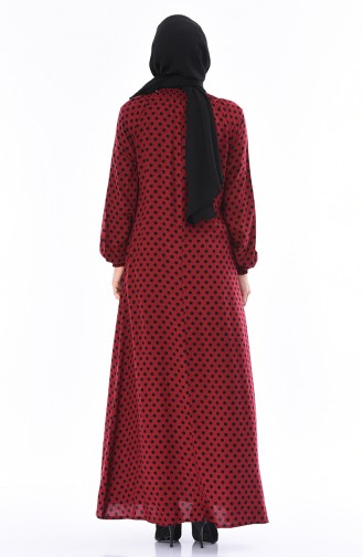 Claret Red Hijab Dress 0079-07