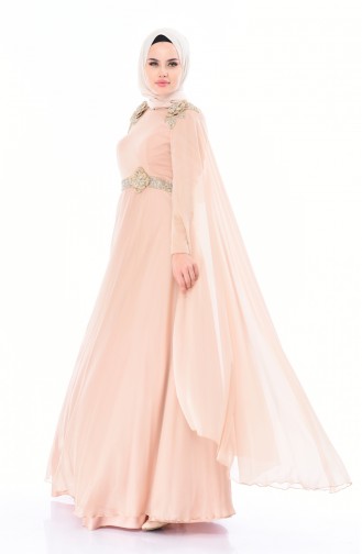 Golden Hijab Evening Dress 7061A-01