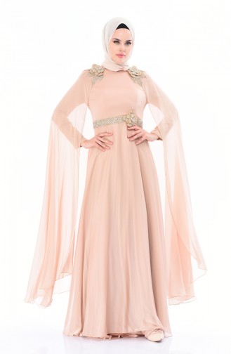 Goldfarbig Hijab-Abendkleider 7061A-01