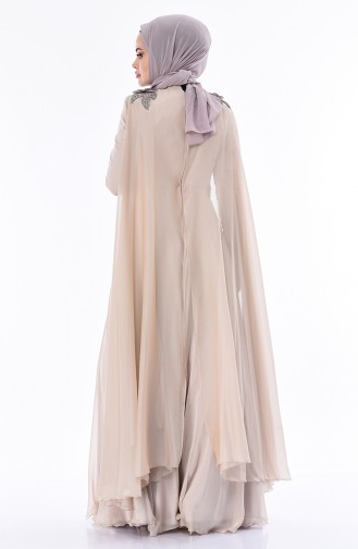 Beige Hijab-Abendkleider 7061A-02