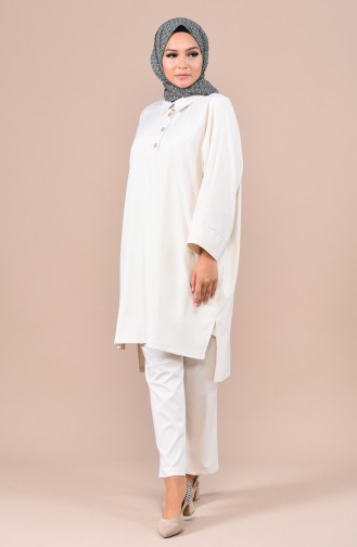 Tunik Pantolon İkili Takım 1026-07 Ekru