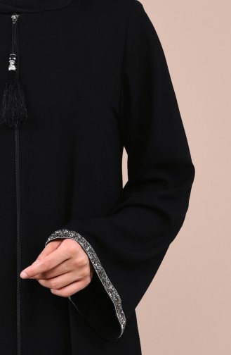 Abaya Détail Pierre 0016-01 Noir 0016-01