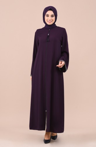 Abaya Détail Pierre 0016-03 Pourpre 0016-03