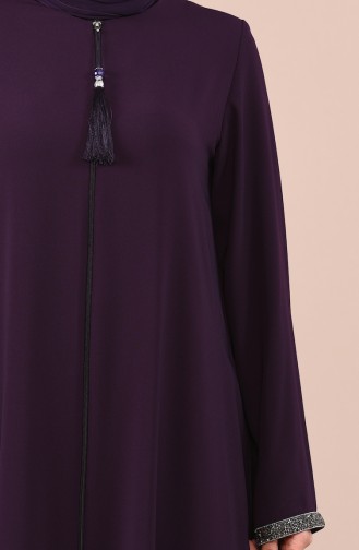 Abaya Détail Pierre 0016-03 Pourpre 0016-03