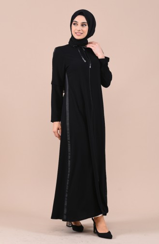 Abaya mit Reissverschluss 0017-01 Schwarz 0017-01