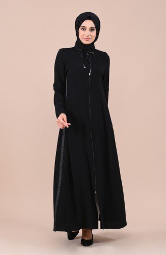 Abaya a Fermeture 0017-01 Noir 0017-01