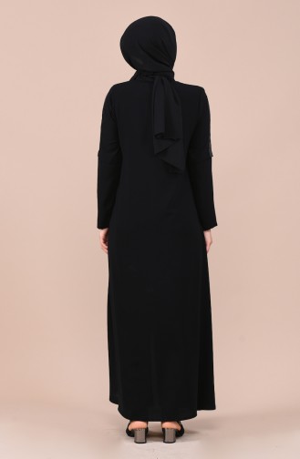 Abaya a Fermeture 0017-01 Noir 0017-01