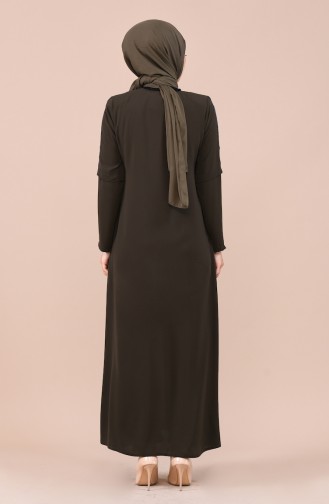 Abaya mit Reissverschluss 0017-04 Khaki 0017-04