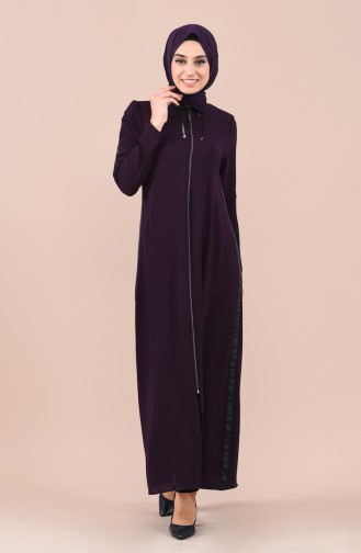 Abaya mit Reissverschluss 0017-05 Lila 0017-05