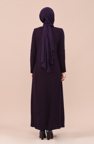 Abaya mit Reissverschluss 0017-05 Lila 0017-05