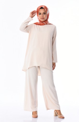 Aerobin Fabric Tunic Trousers Double Suit 4106-07 Cream 4106-07