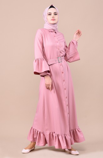 Powder Hijab Dress 0708-02