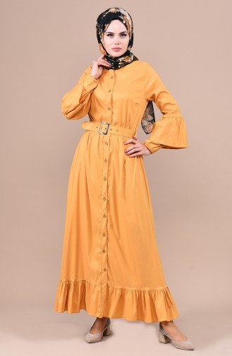 فستان أصفر خردل 0709A-02
