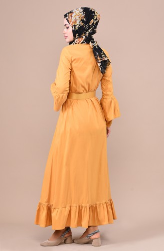 فستان أصفر خردل 0709A-02