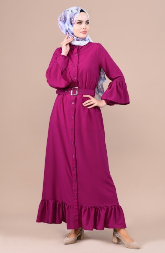 Plum Hijab Dress 0709B-01