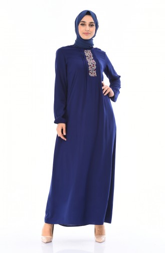 Navy Blue Hijab Dress 99201-02