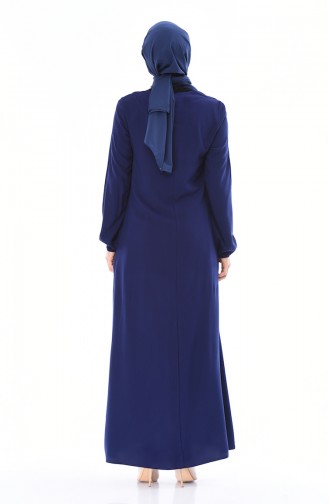 Navy Blue İslamitische Jurk 99201-02