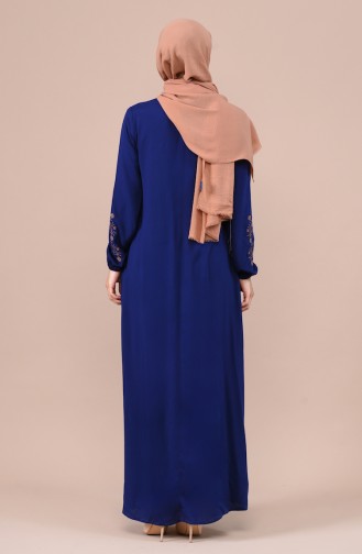 Navy Blue Hijab Dress 99200-02