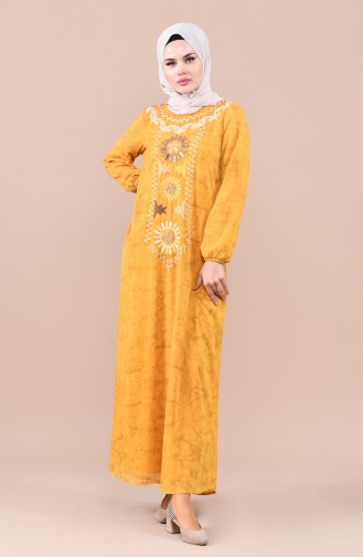 Mustard Hijab Dress 6Y3608426-02