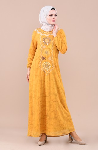 Mustard Hijab Dress 6Y3608426-02