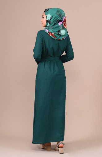 Emerald Green Hijab Dress 6010-05