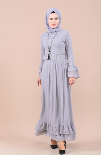 Gray Hijab Dress 4156-01