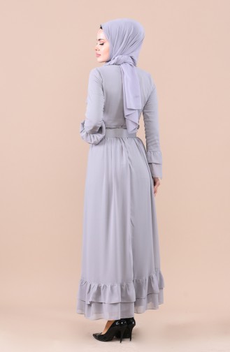 Gray Hijab Dress 4156-01