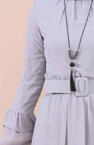 Gray Hijab Dress 4156-01