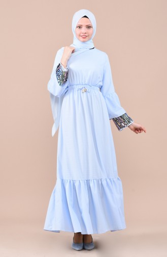 Baby Blue Hijab Dress 5023-01