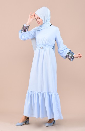 Baby Blue Hijab Dress 5023-01